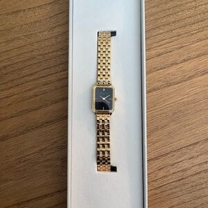 Rosefield Octagonal XS Black and Gold Watch